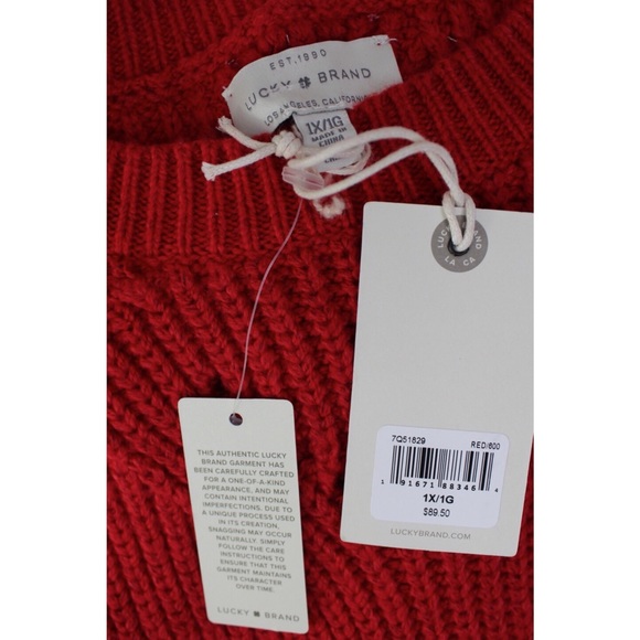 Lucky Brand Crew Neck Pointelle Sweater NWT 1X - Picture 5 of 5